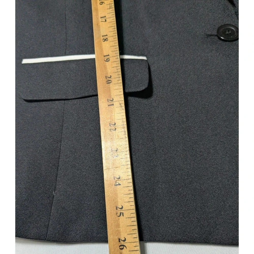 KASPER Women Size 14 Black Vanilla Ice One-Button Blazer‎ NEW